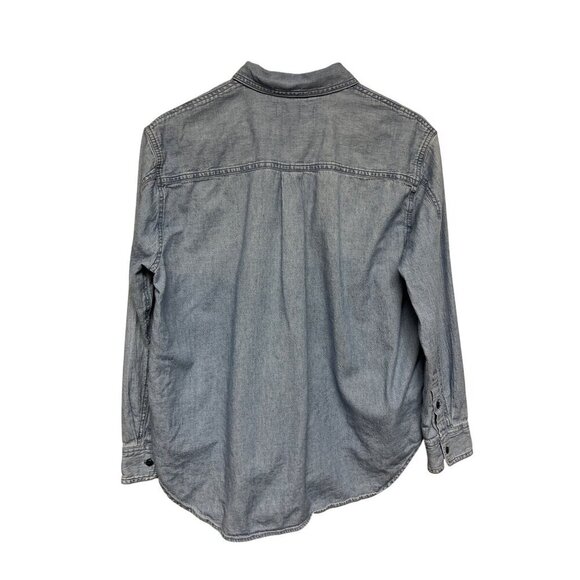 Madewell Women's Button Front Long Sleeve Cotton Denim Shirt Size Medium - Picture 4 of 9